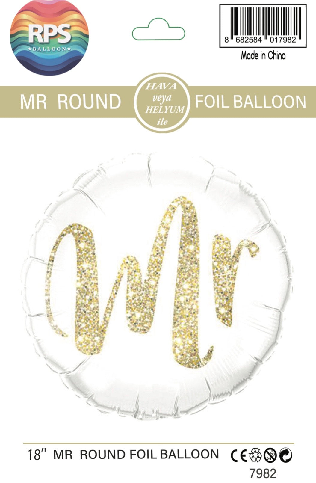 18" Mr Yuvarlak Folyo Balon