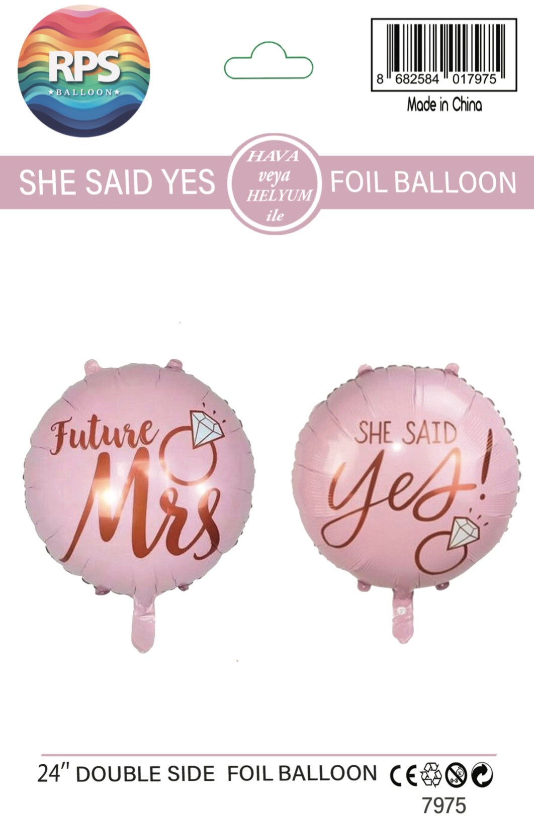 24" She Said Yes Yuvarlak Folyo Balon