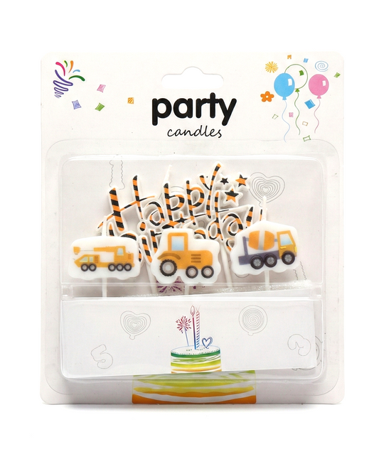 İnşaat Happy Birthday 4'lü Doğum Günü Mumu