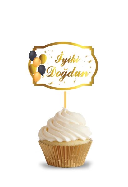 Kürdan İyi Ki Doğdun Beyaz Varaklı 10'lu