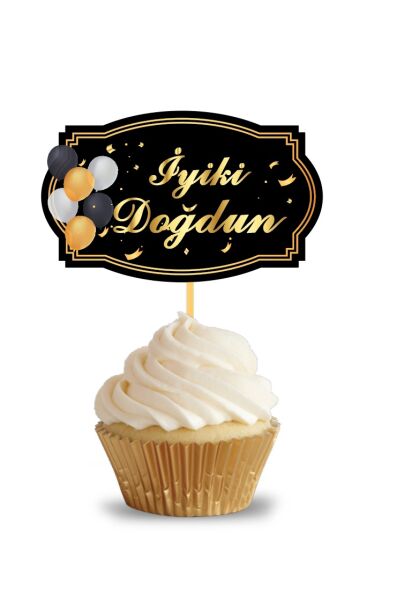 Kürdan İyi Ki Doğdun Siyah Varaklı 10'lu