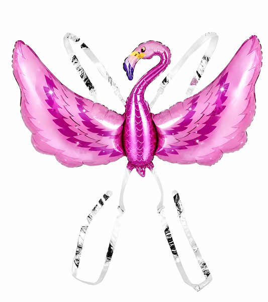 Kanatlı Pembe Flamingo Folyo Balon