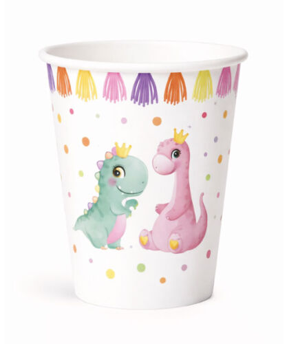 8 Kişilik Baby Dinozor Karton Tabak + Bardak Seti