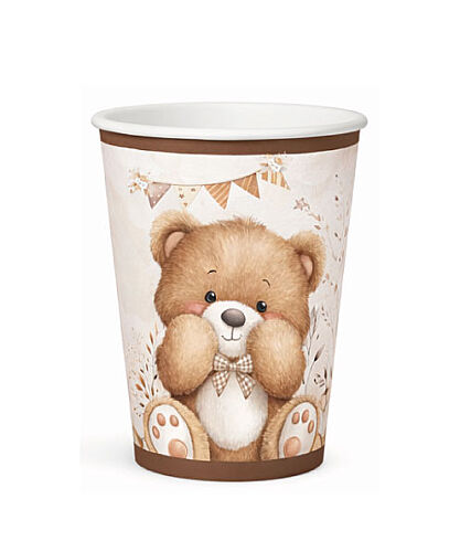 8 Kişilik Teddy Bear Karton Tabak + Bardak Seti