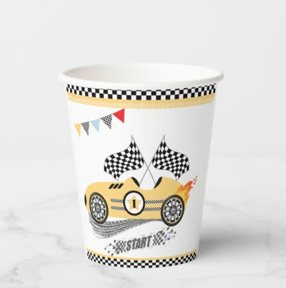 8 Kişilik Yarış Arabaları Karton Tabak + Bardak Seti
