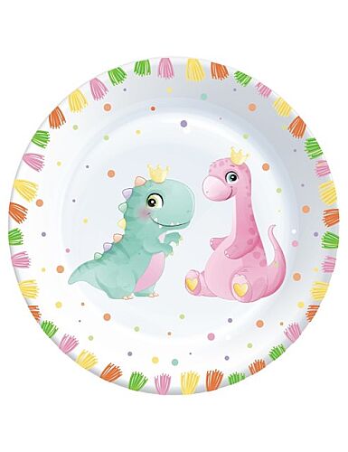 8 Kişilik Baby Dinozor Karton Tabak + Bardak Seti