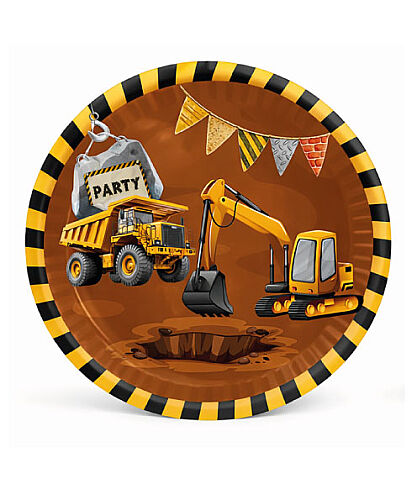 8 Kişilik İnşaat Karton Tabak + Bardak Seti