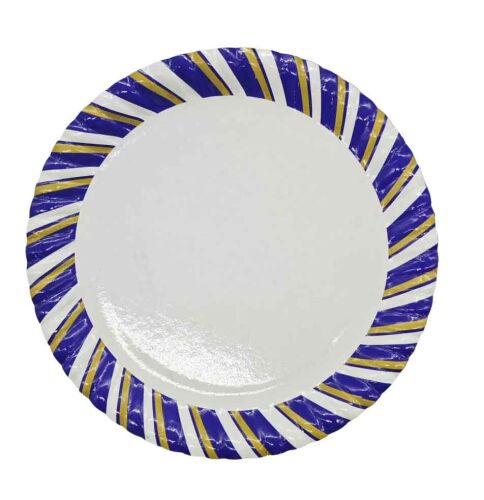 Karton Tabak Mor Şeritli 23 cm 10'lu