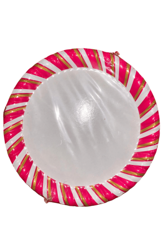 Karton Tabak Pembe Çizgili 10'lu
