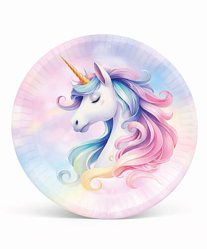 8 Kişilik Unicorn Karton Tabak + Bardak Seti