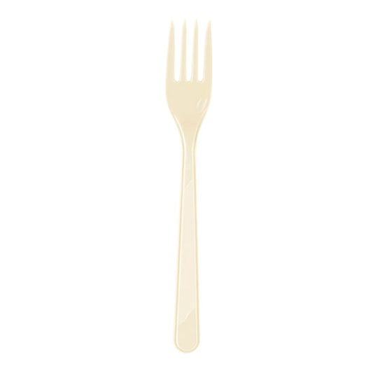 Plastik Çatal Krem 25'li
