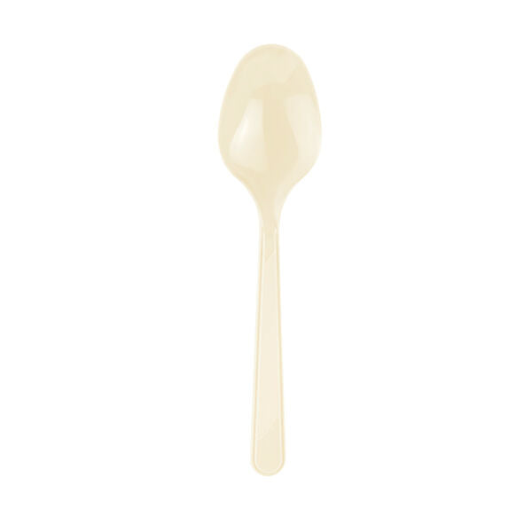 Plastik Kaşık Krem 25'li