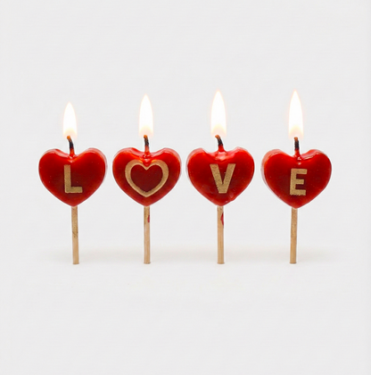 Love Yazılı Pasta Mumu