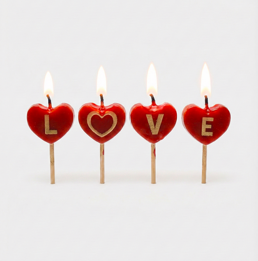 Love Yazılı Pasta Mumu