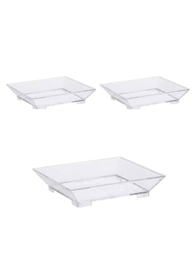 Mika Mini İkramlık Tabak Şeffaf 6x6 cm 50'li
