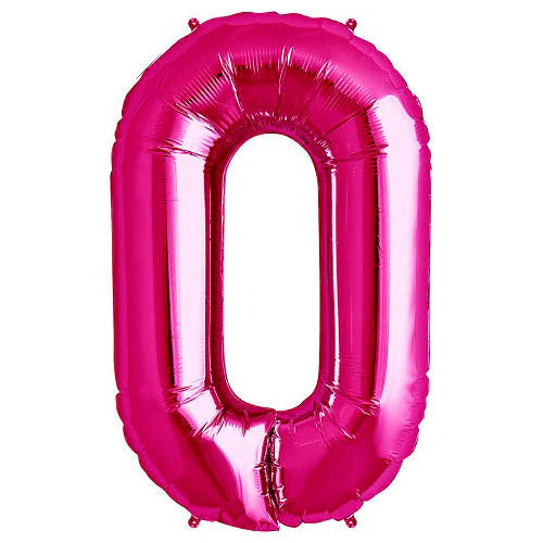 34" Pembe Rakam Folyo Balon - 0