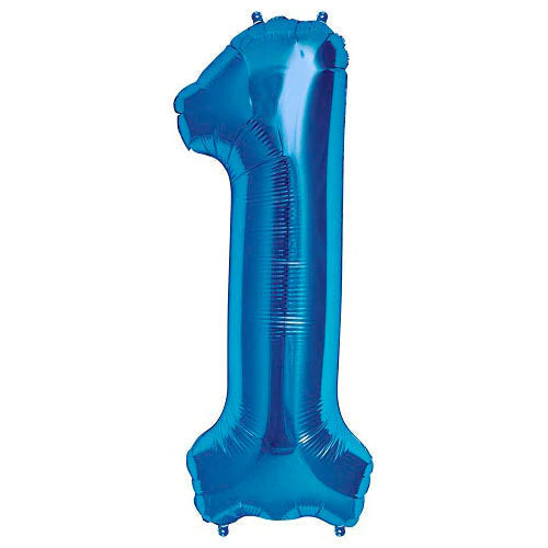 34" Mavi Rakam Folyo Balon - 1
