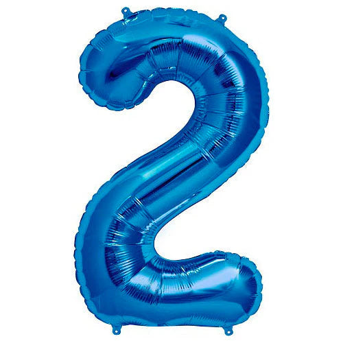34" Mavi Rakam Folyo Balon - 2
