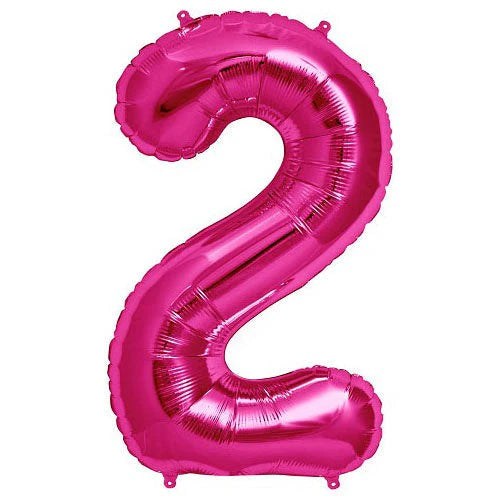 34" Pembe Rakam Folyo Balon - 2