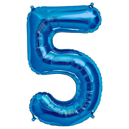 34" Mavi Rakam Folyo Balon - 5