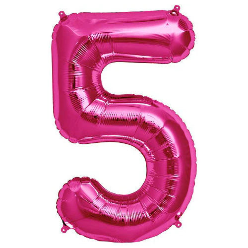 34" Pembe Rakam Folyo Balon - 5