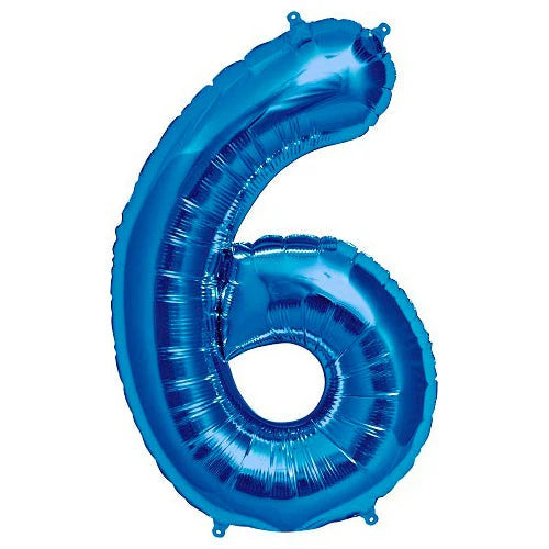 34" Mavi Rakam Folyo Balon - 6