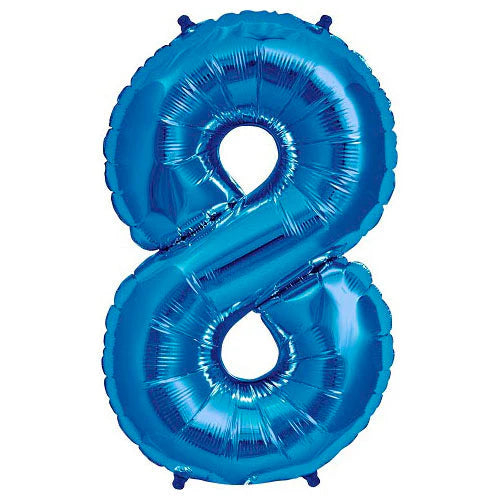 34" Mavi Rakam Folyo Balon - 8