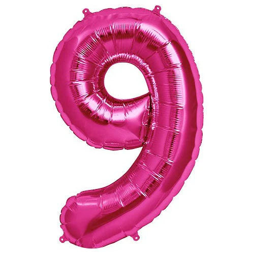 34" Pembe Rakam Folyo Balon - 9