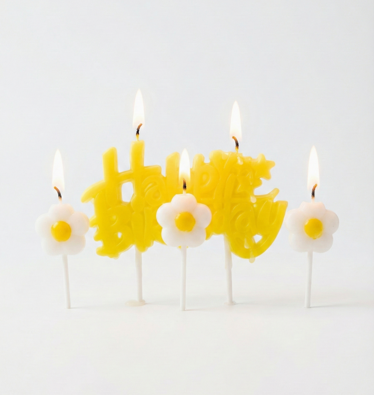 Papatya Happy Birthday 4'lü Doğum Günü Mumu