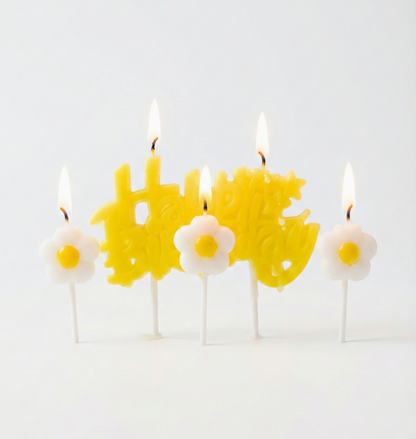 Papatya Happy Birthday 4'lü Doğum Günü Mumu