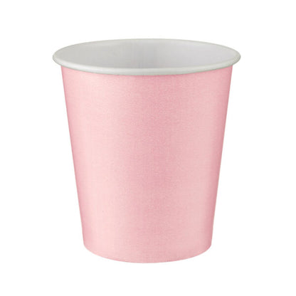8 Kişilik Pembe Karton Tabak + Bardak Seti