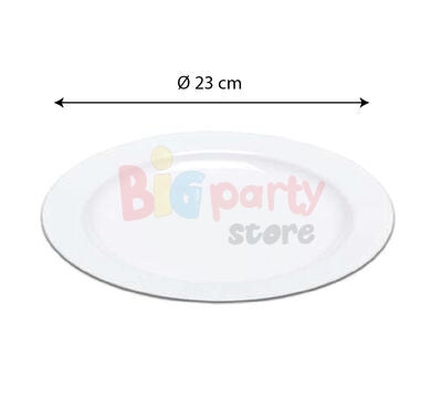 Plastik Tabak Porselen Görünümlü Beyaz 23 cm 10'lu