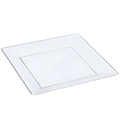 Plastik Kare Tabak Porselen Görünümlü Şeffaf 22 cm 10'lu