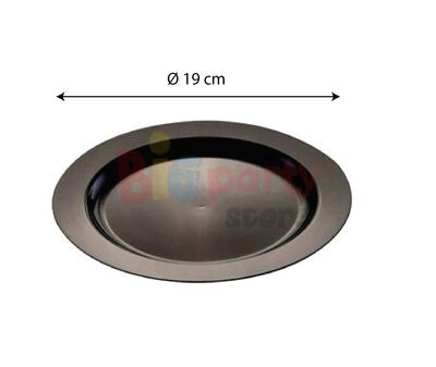 Plastik Tabak Porselen Görünümlü Siyah 19 cm 10'lu