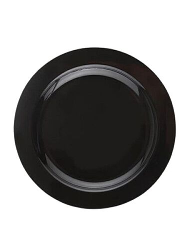 Plastik Tabak Porselen Görünümlü Siyah 23 cm 10'lu