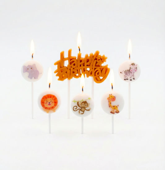 Safari Happy Birthday 6'lı Doğum Günü Mumu