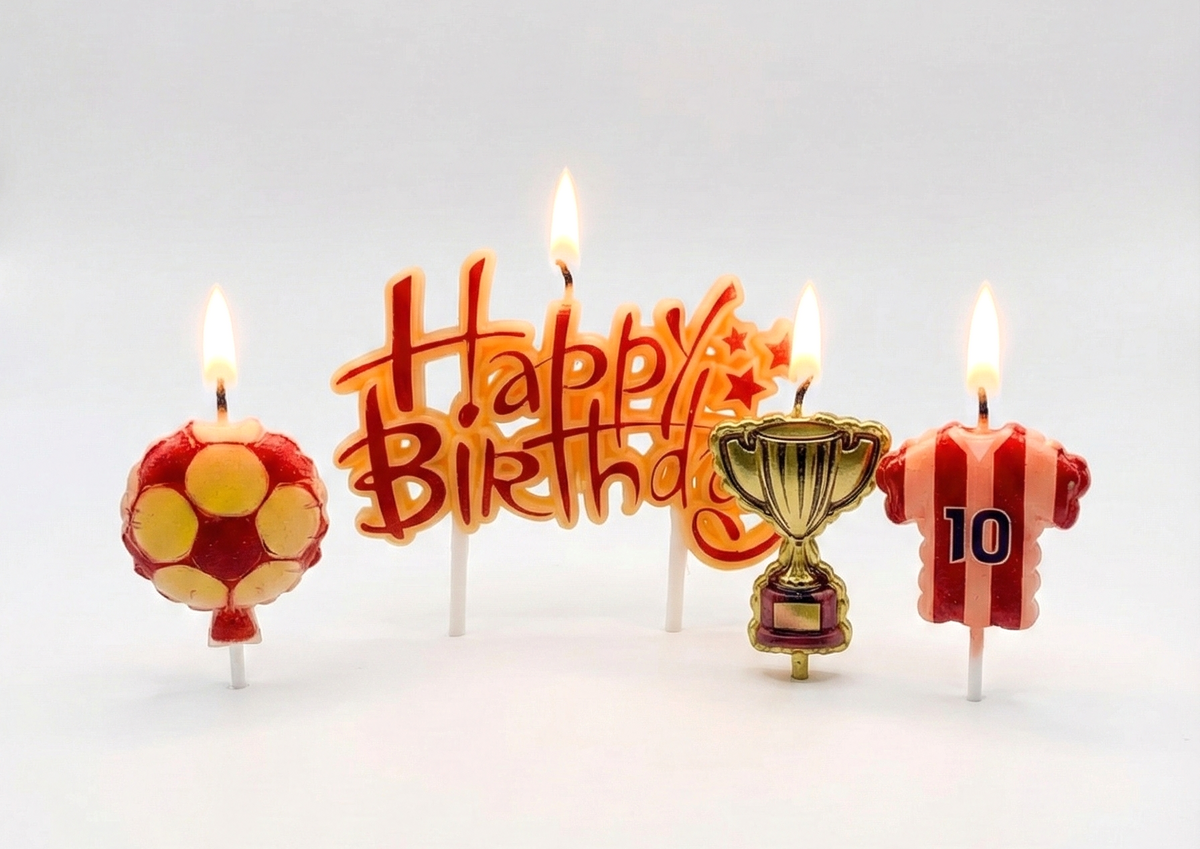 Sarı Kırmızı Happy Birthday 4'lü Doğum Günü Mumu