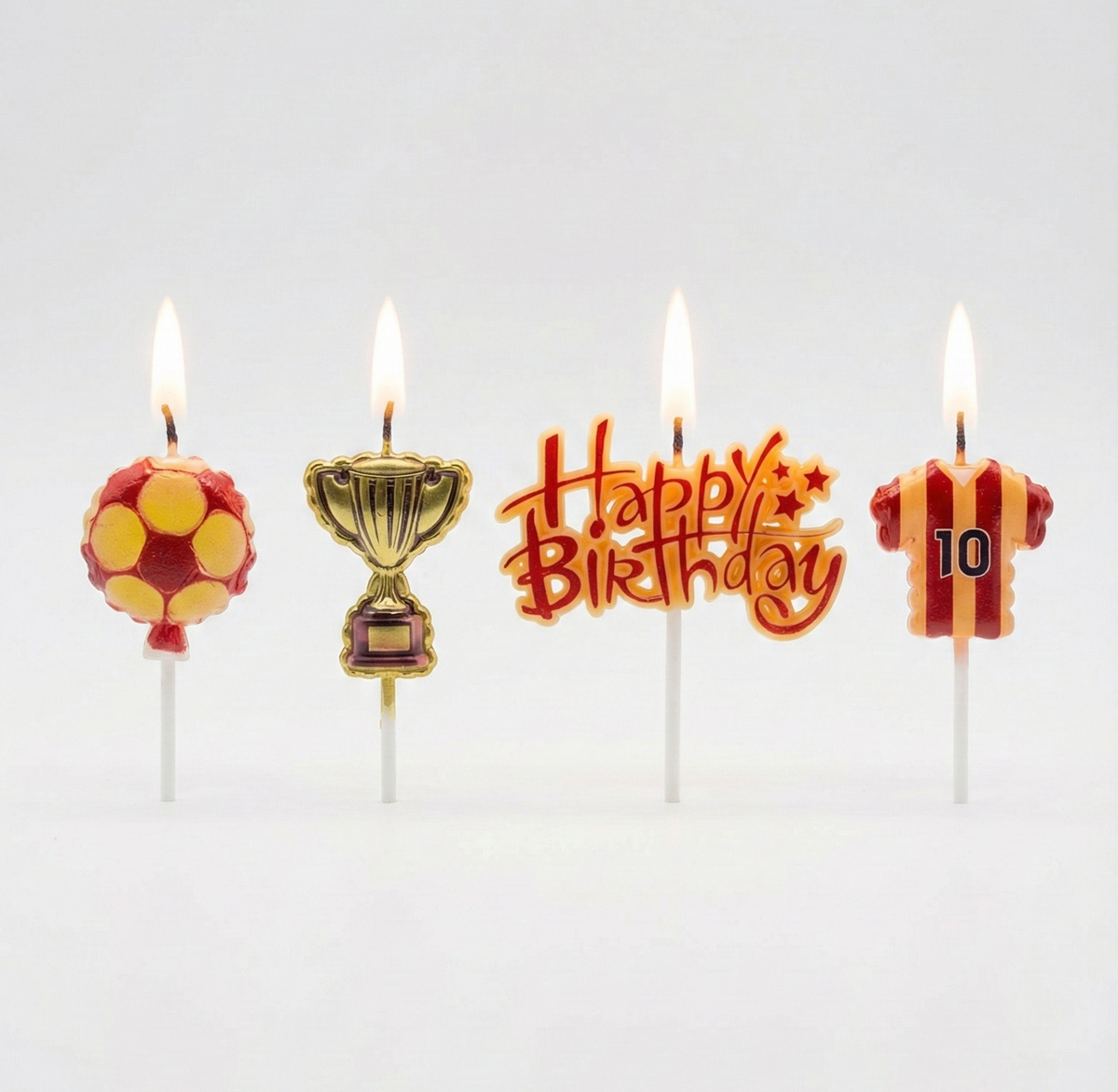 Sarı Kırmızı Happy Birthday 4'lü Doğum Günü Mumu