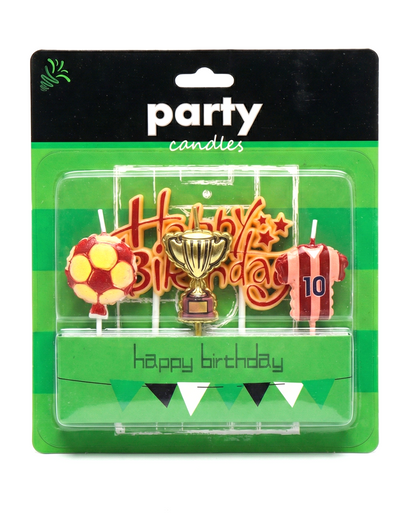 Sarı Kırmızı Happy Birthday 4'lü Doğum Günü Mumu