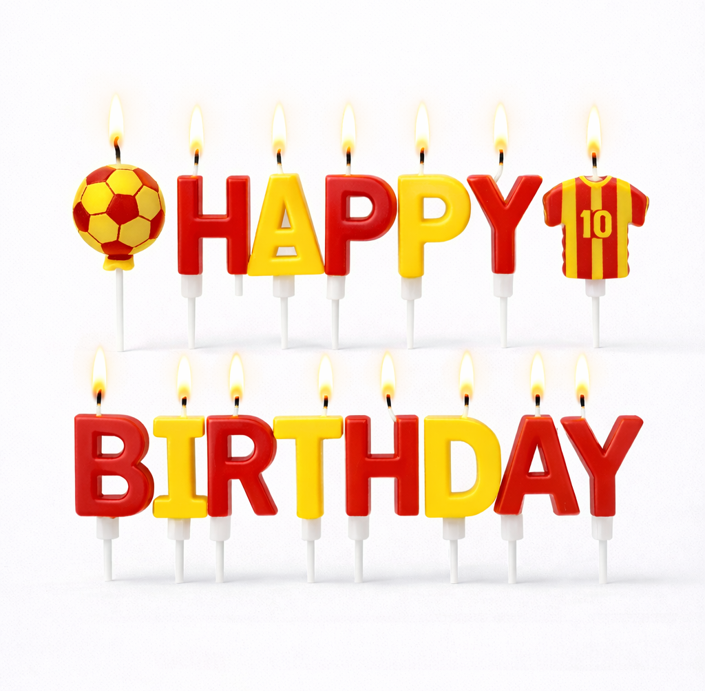Sarı Kırmızı Happy Birthday Doğum Günü Mumu Seti