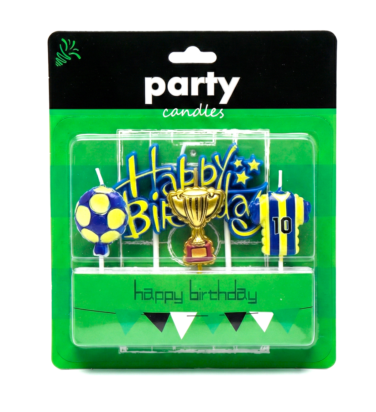 Sarı Lacivert Happy Birthday 4'lü Doğum Günü Mumu