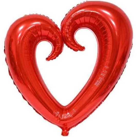 Ortası Boş Kırmızı Kalp Folyo Balon