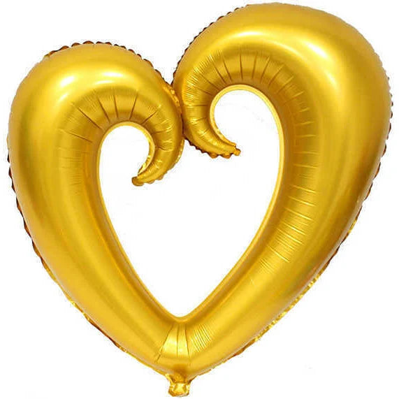 Ortası Boş Gold Kalp Folyo Balon