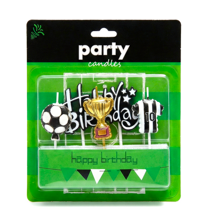 Siyah Beyaz Happy Birthday 4'lü Doğum Günü Mumu