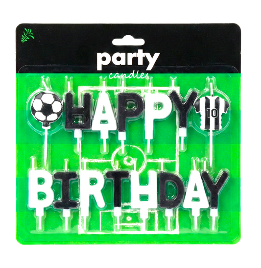 Siyah Beyaz Happy Birthday Doğum Günü Mumu Seti