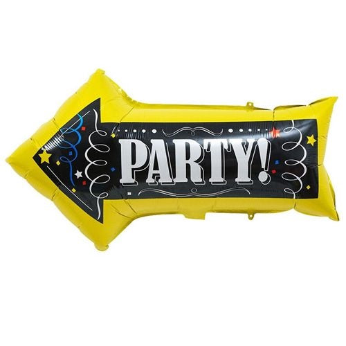 Party Yazılı Ok Folyo Balon