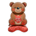 Ayaklı I Love You Ayı Folyo Balon