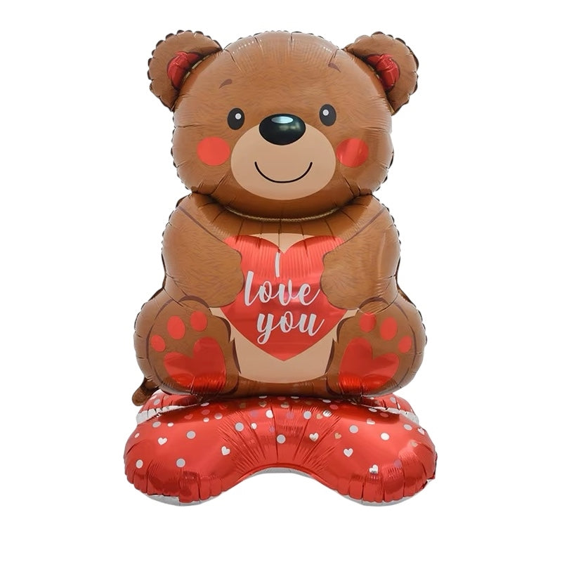 Ayaklı I Love You Ayı Folyo Balon
