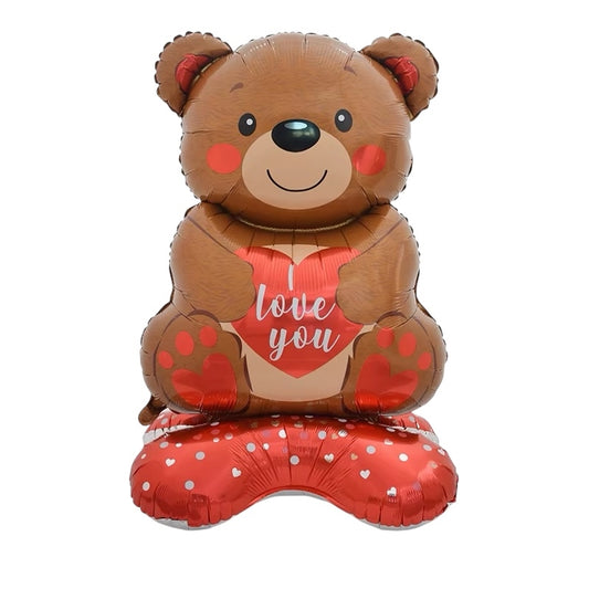 Ayaklı I Love You Ayı Folyo Balon