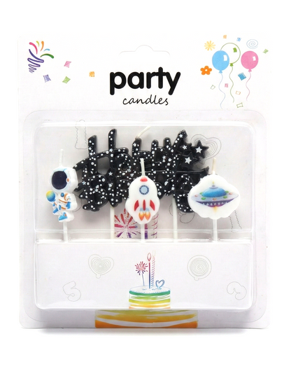 Uzay Happy Birthday 4'lü Doğum Günü Mumu